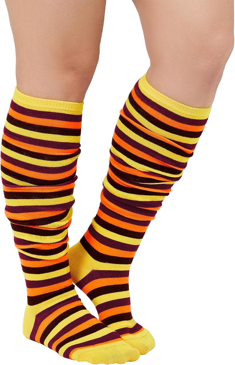 Zando Striped Plus Size Womens Thigh High Socks Thigh Highs Over The Knee Socks Thick Thighs Long Leg Warmer Halloween - Image 2